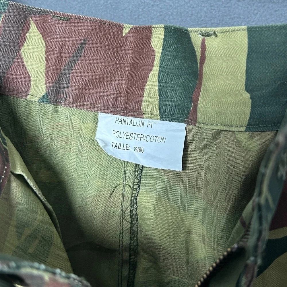 Vtg 70s French F1 Lizard Camo Military Uniform Set Jacket & Pants Deadstock M